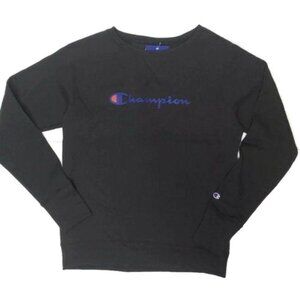 Champion NWT Powerblend Women's Crewneck pullover Sweatshirt Size L Black